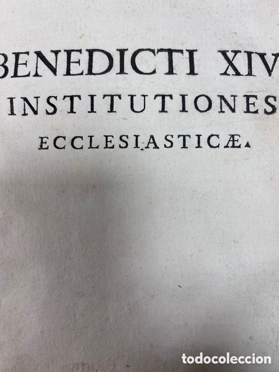Libros antiguos: Benedicto XIV . Instituciones Ecclesiasticae. Parma 1762 - Foto 3