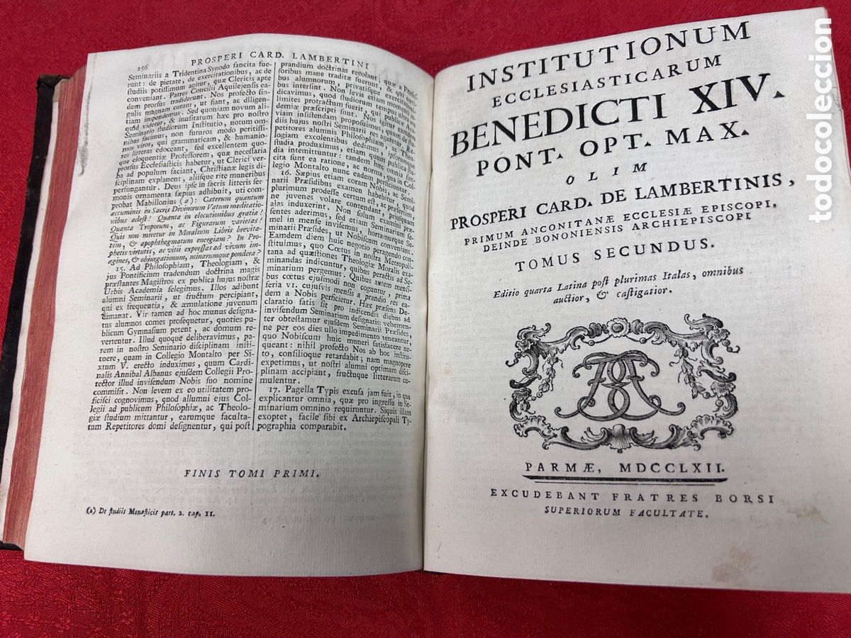 Libros antiguos: Benedicto XIV . Instituciones Ecclesiasticae. Parma 1762 - Foto 4
