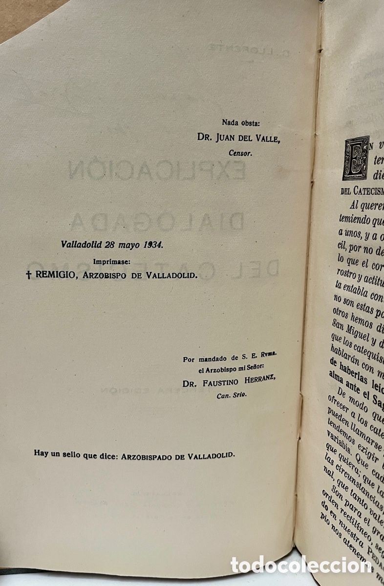 Libros antiguos: Explicaci&oacute;n dialogada del catecismo. - Foto 5