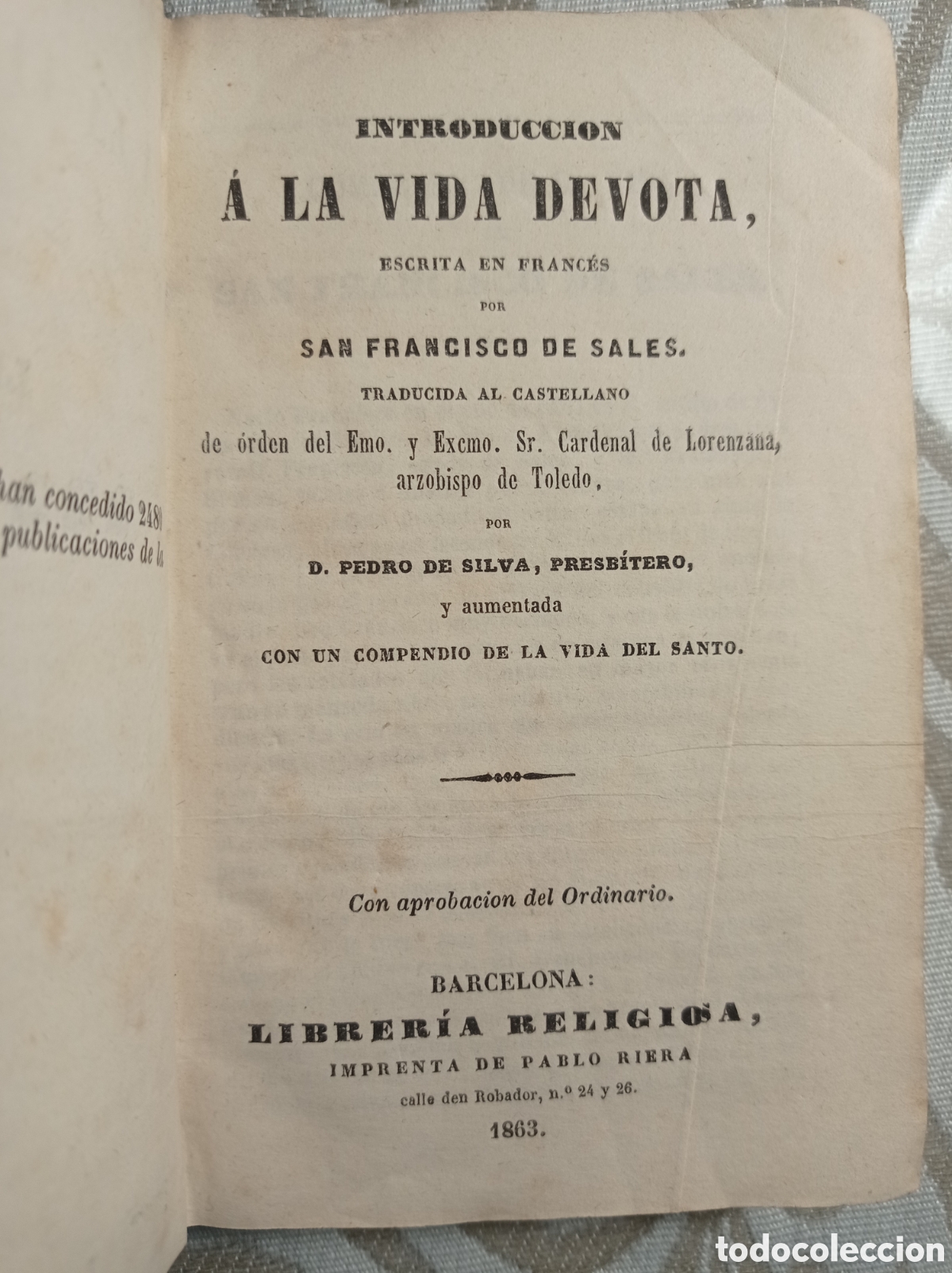 Libros antiguos: INTRODUCCI&Oacute;N A LA VIDA DEVOTA. 1863. - Foto 1
