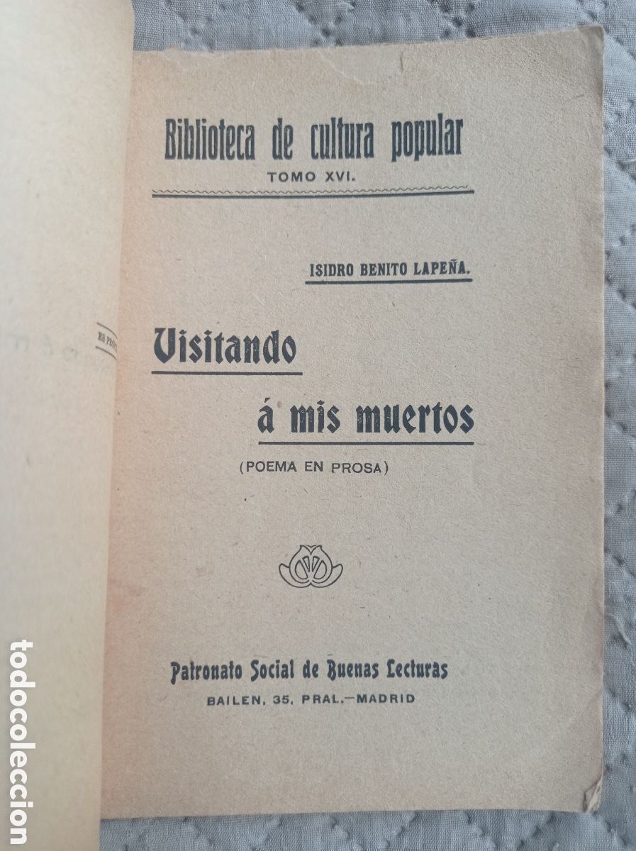 Libros antiguos: VISITANDO &Aacute; MIS MUERTOS (POEMA EN PROSA) - Foto 2