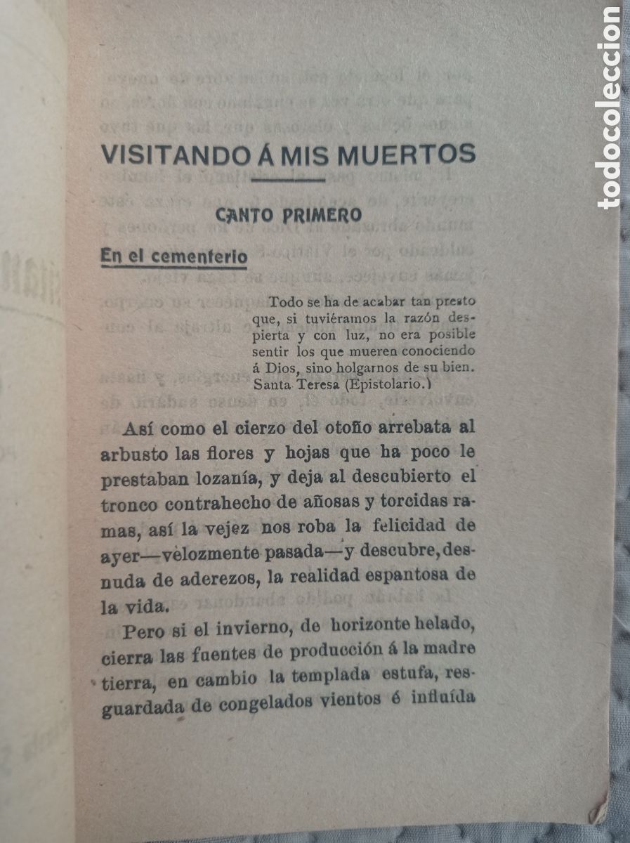 Libros antiguos: VISITANDO &Aacute; MIS MUERTOS (POEMA EN PROSA) - Foto 3