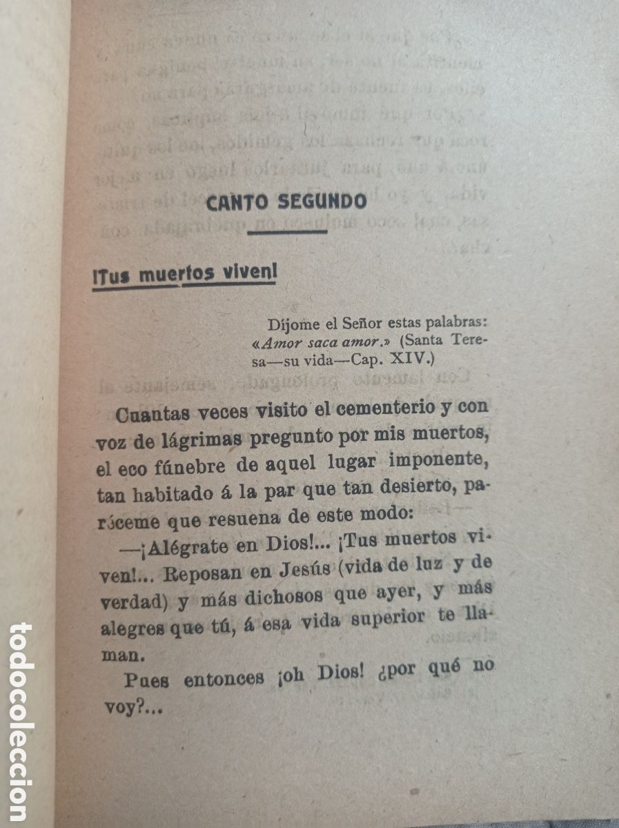 Libros antiguos: VISITANDO &Aacute; MIS MUERTOS (POEMA EN PROSA) - Foto 4