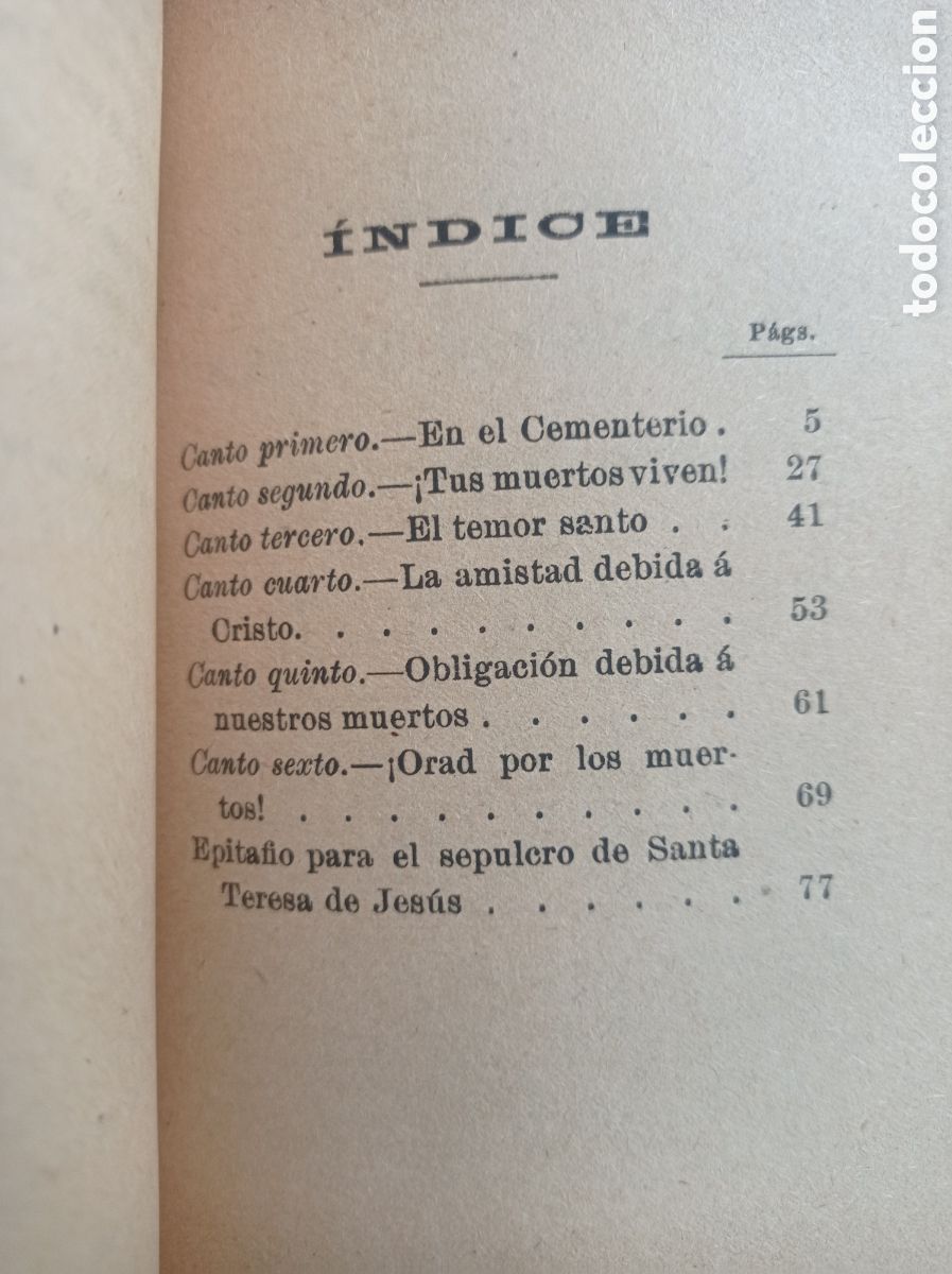 Libros antiguos: VISITANDO &Aacute; MIS MUERTOS (POEMA EN PROSA) - Foto 9