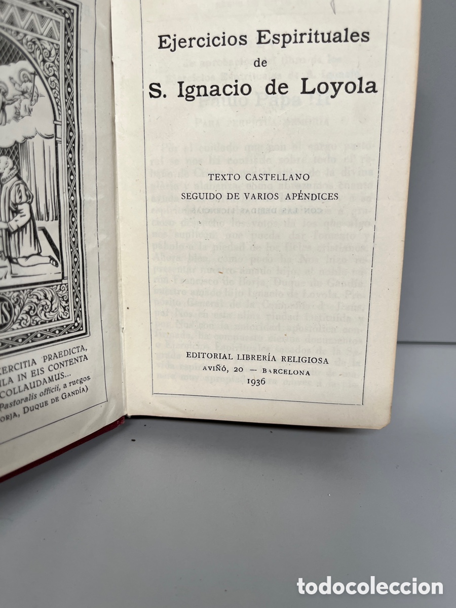 Libros antiguos: Ejercicios Espirituales de S. Ignacio de Loyola. - Foto 4