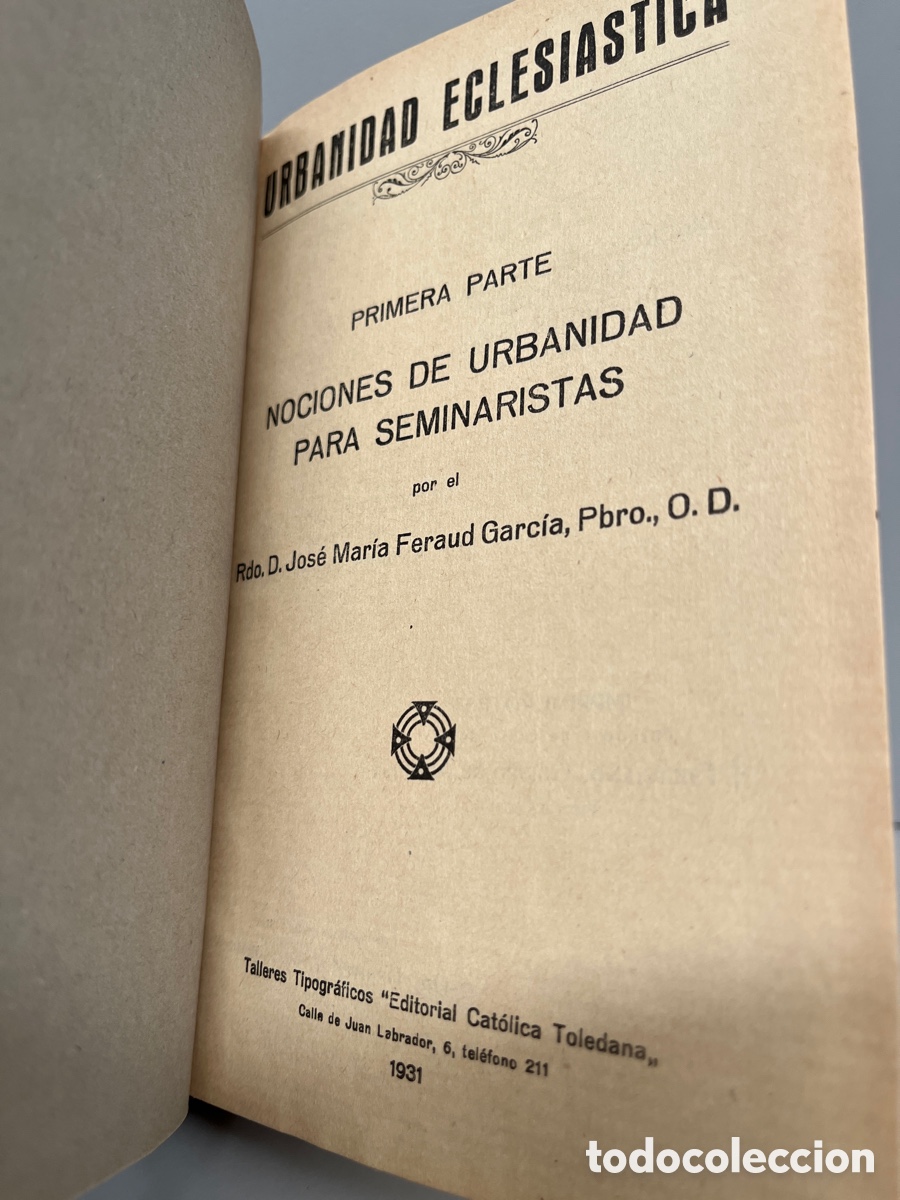 Libros antiguos: Urbanidad Eclesi&aacute;stica. - Foto 4