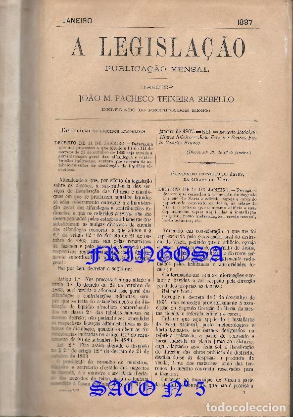 Livres anciens: A LEGISLA&Ccedil;&Atilde;O PUBLICA&Ccedil;&Atilde;O MENSAL DIRECTOR JO&Atilde;O M. PACHECO TEIXEIRA REBELLO, 1897 (RARO)
