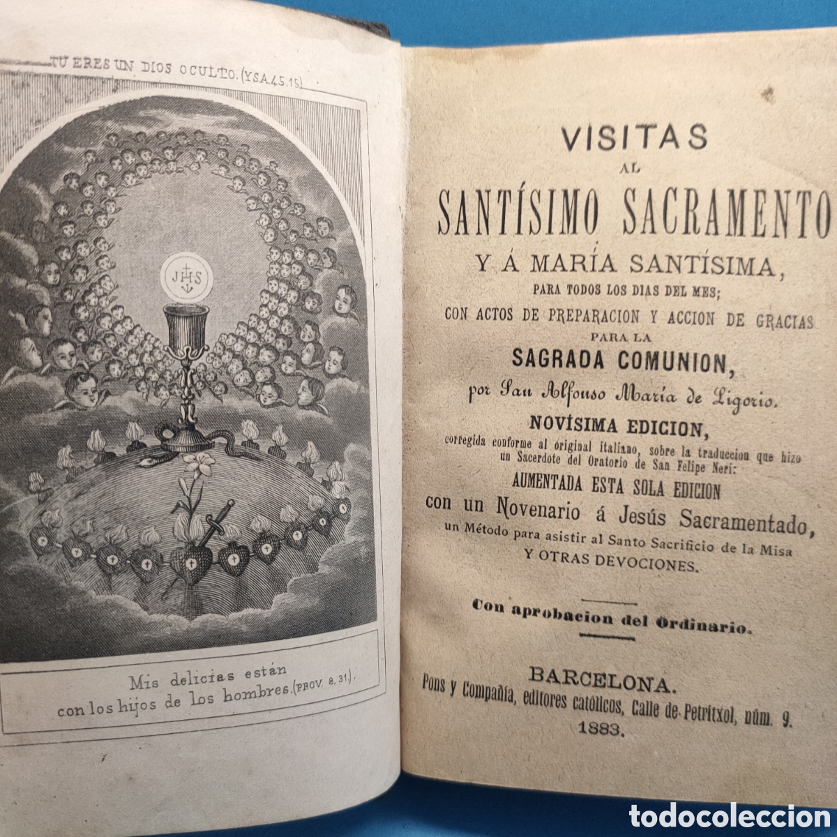 Livres anciens: VISITAS AL SANTISIMO SACRAMENTO. Barcelona 1883