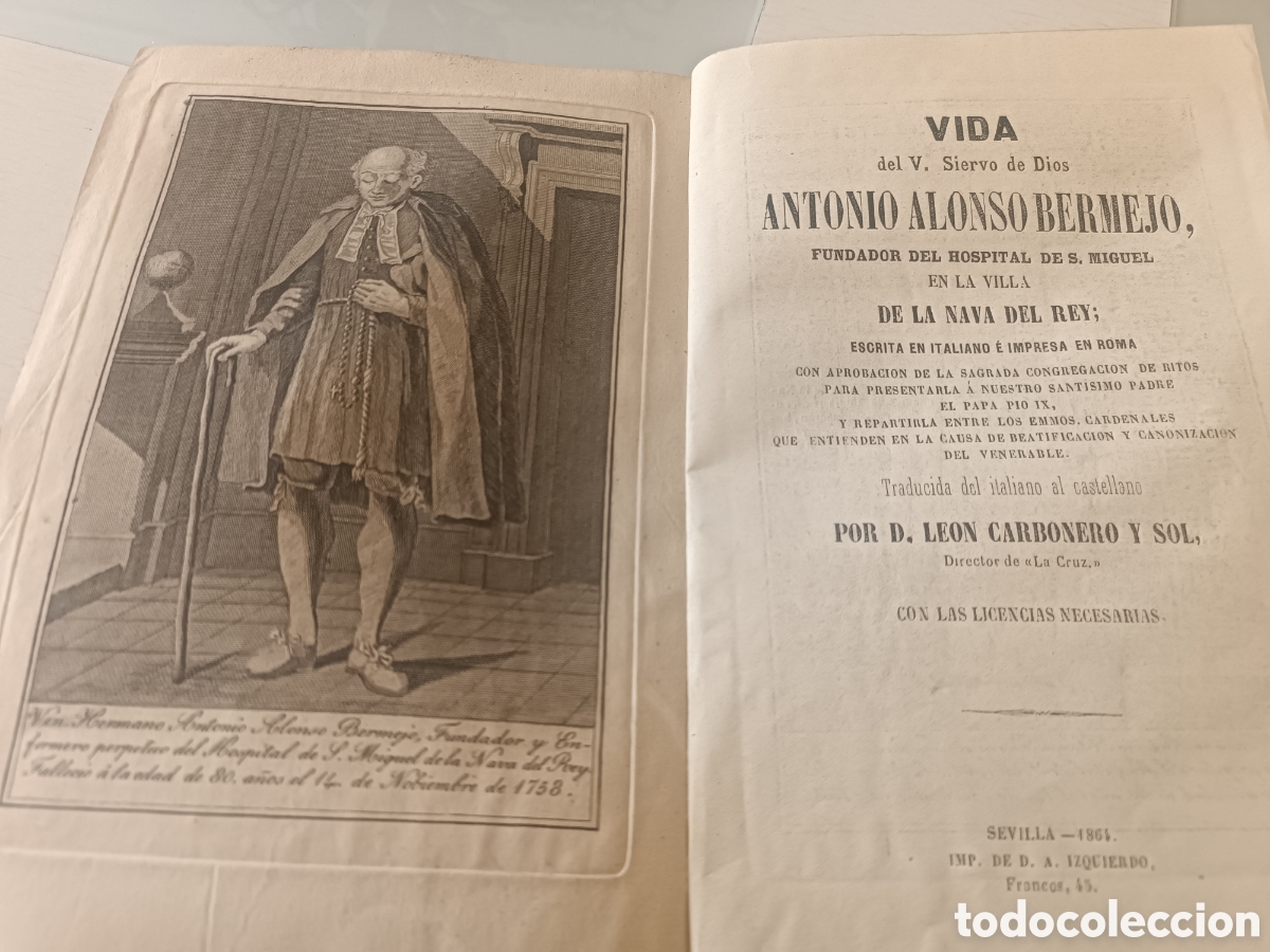 Libros antiguos: Vida del V. Siervo de Dios. - Foto 3