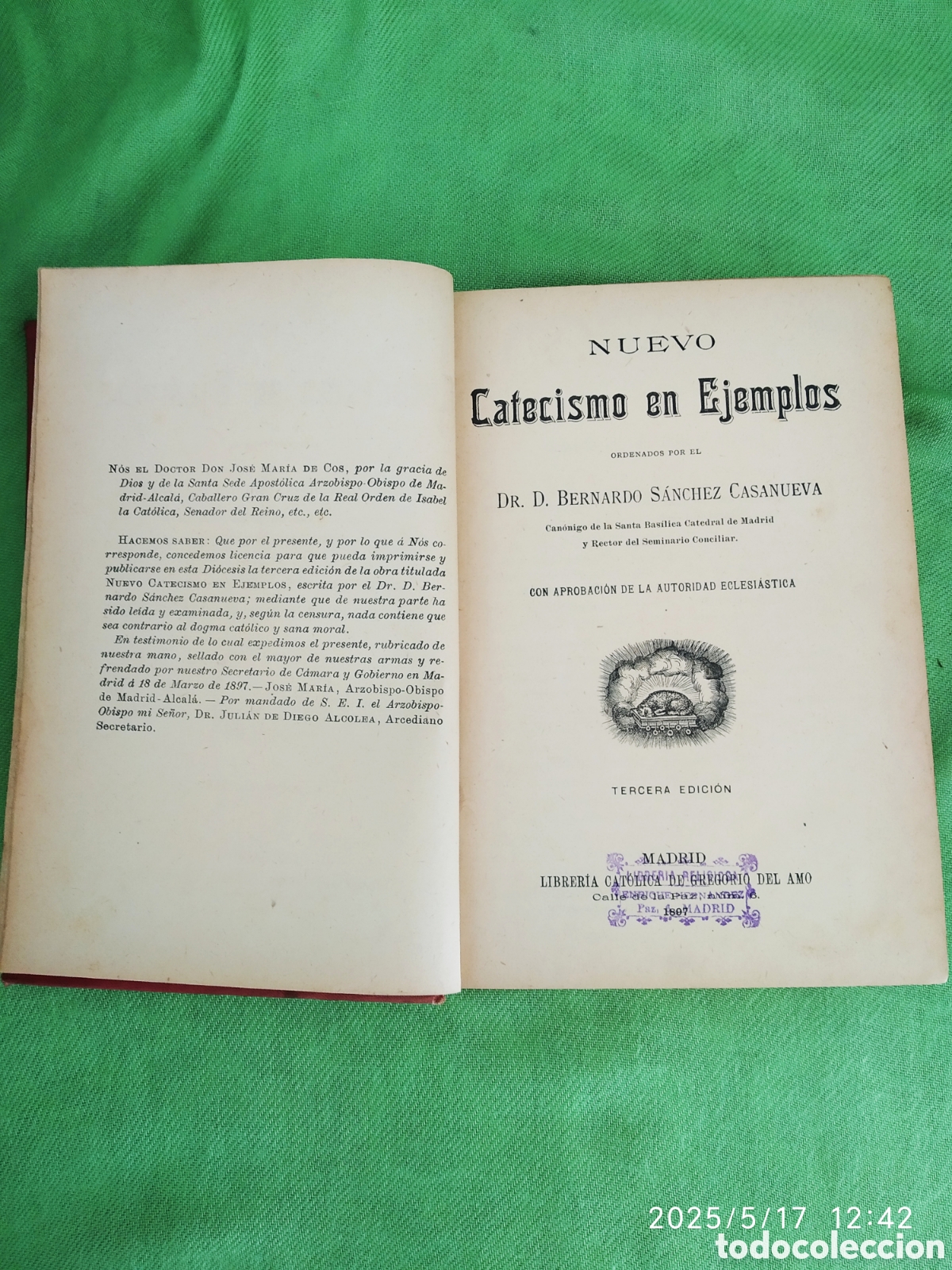 Libros antiguos: 1807.Catecismo en ejemplos - Foto 3