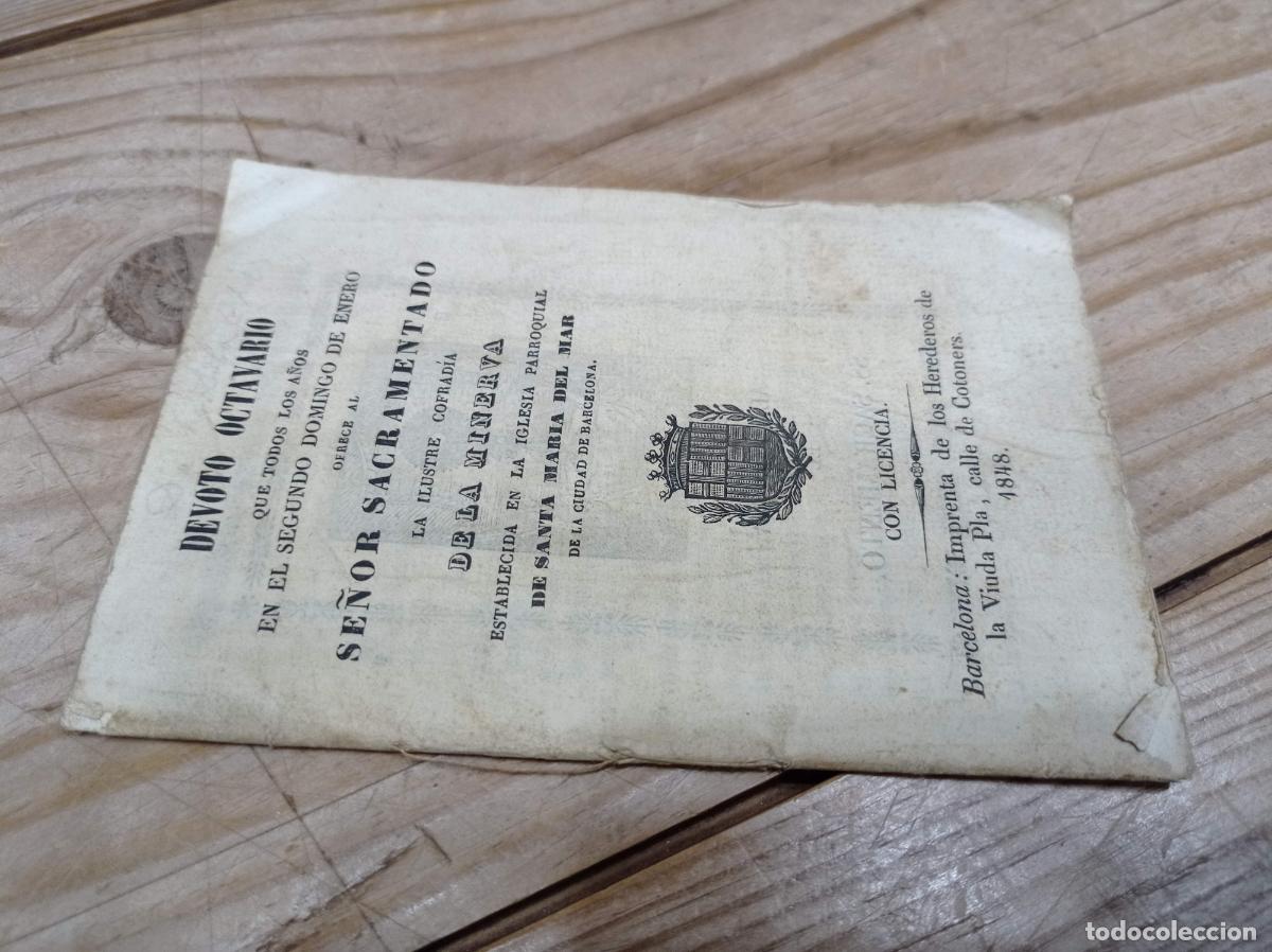 Old books: 1848 - Devoto octavario que todos los a&ntilde;os ofrece al se&ntilde;or sacramento la cofrad&iacute;a de la Minerva