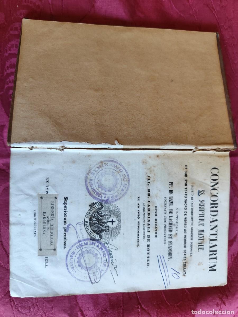 Libros antiguos: CONCORDANTIARUM SS. Scripturae Manuale de 1864 - Foto 4