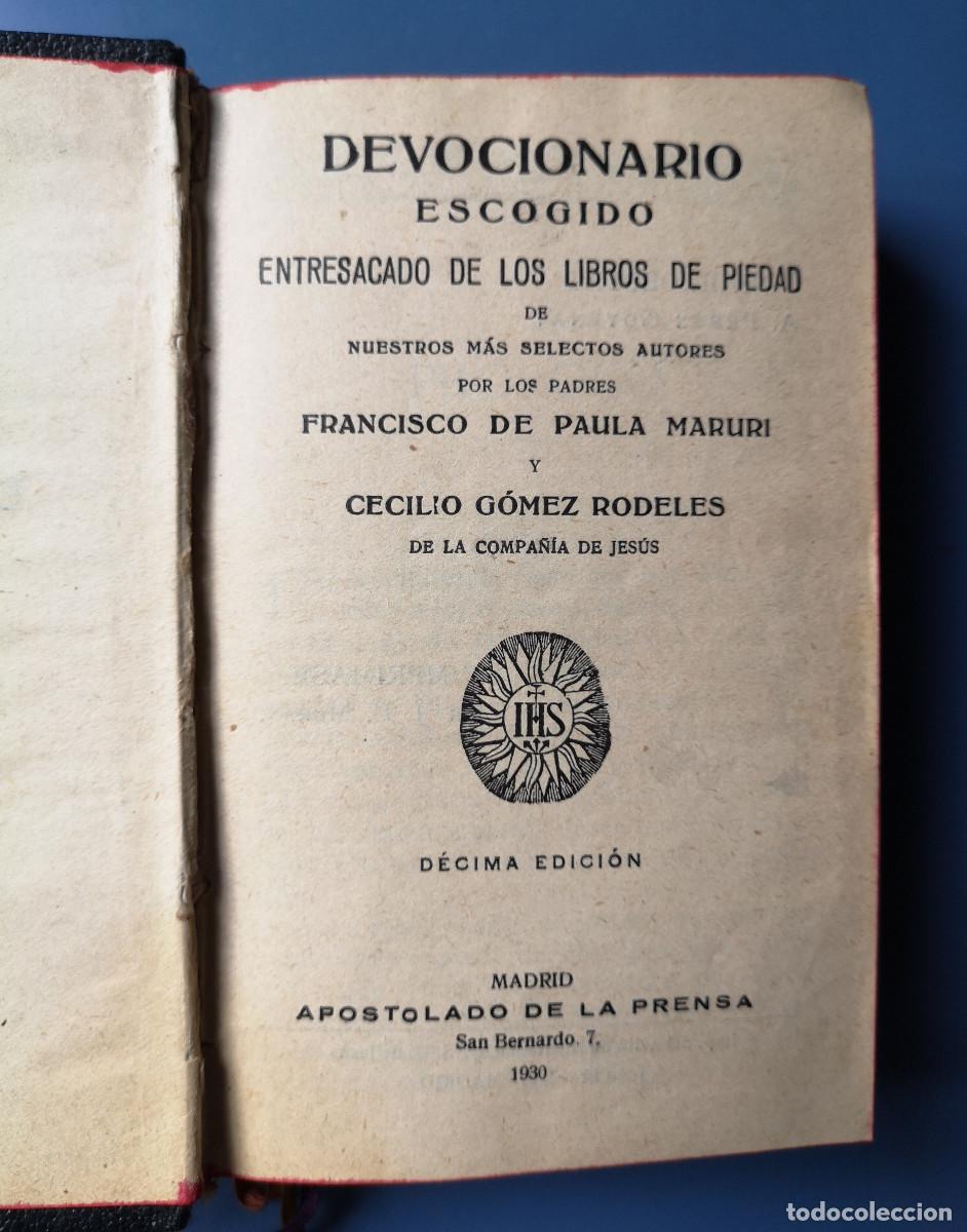 Libros antiguos: DEVOCIONARIO. DECIMA EDICION. PADRES COMPA&Ntilde;IA DE JESUS - Foto 1