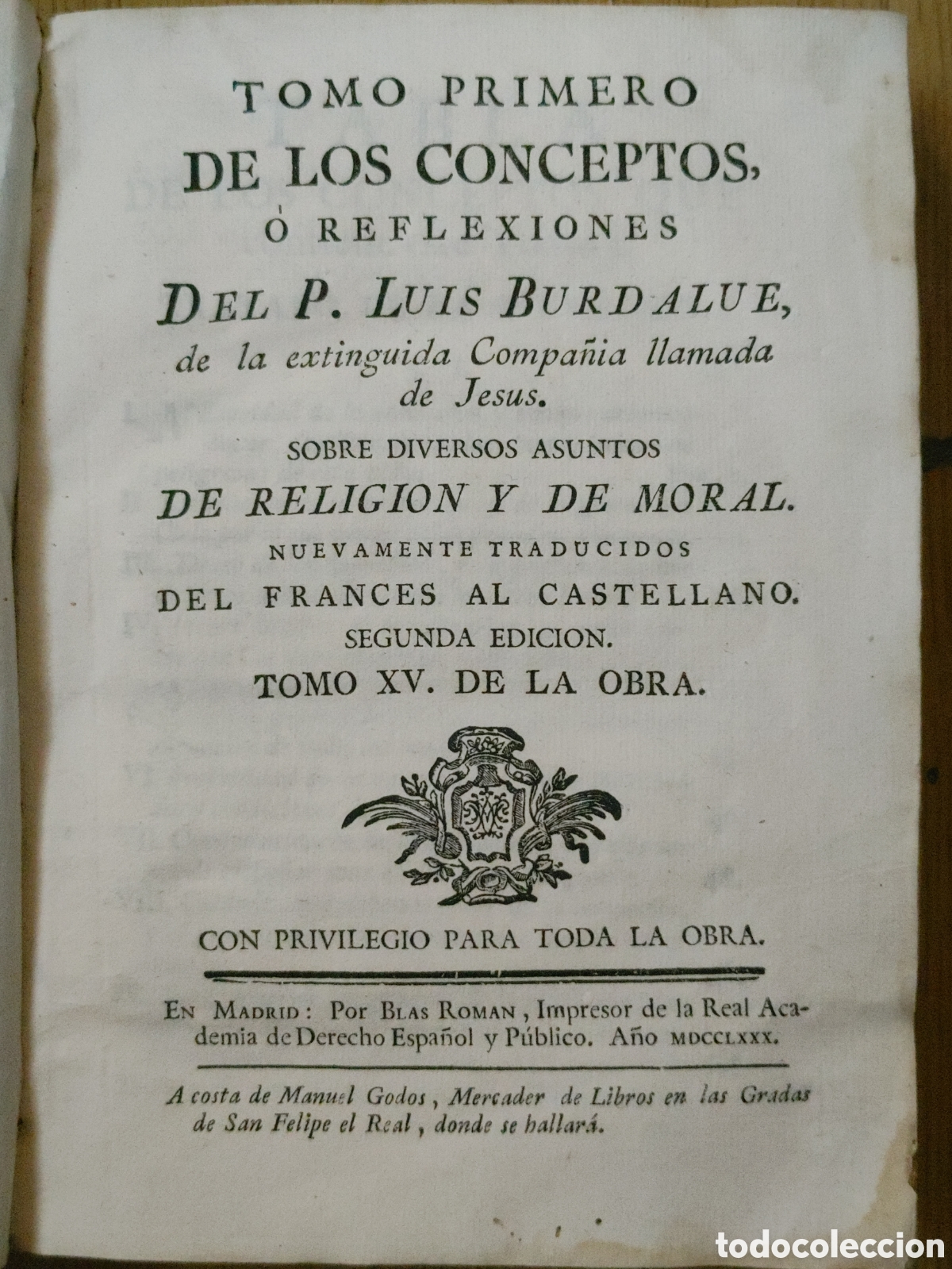 Old books: CONCEPTOS DE RELIGION Y DE MORAL. TOMO XV.