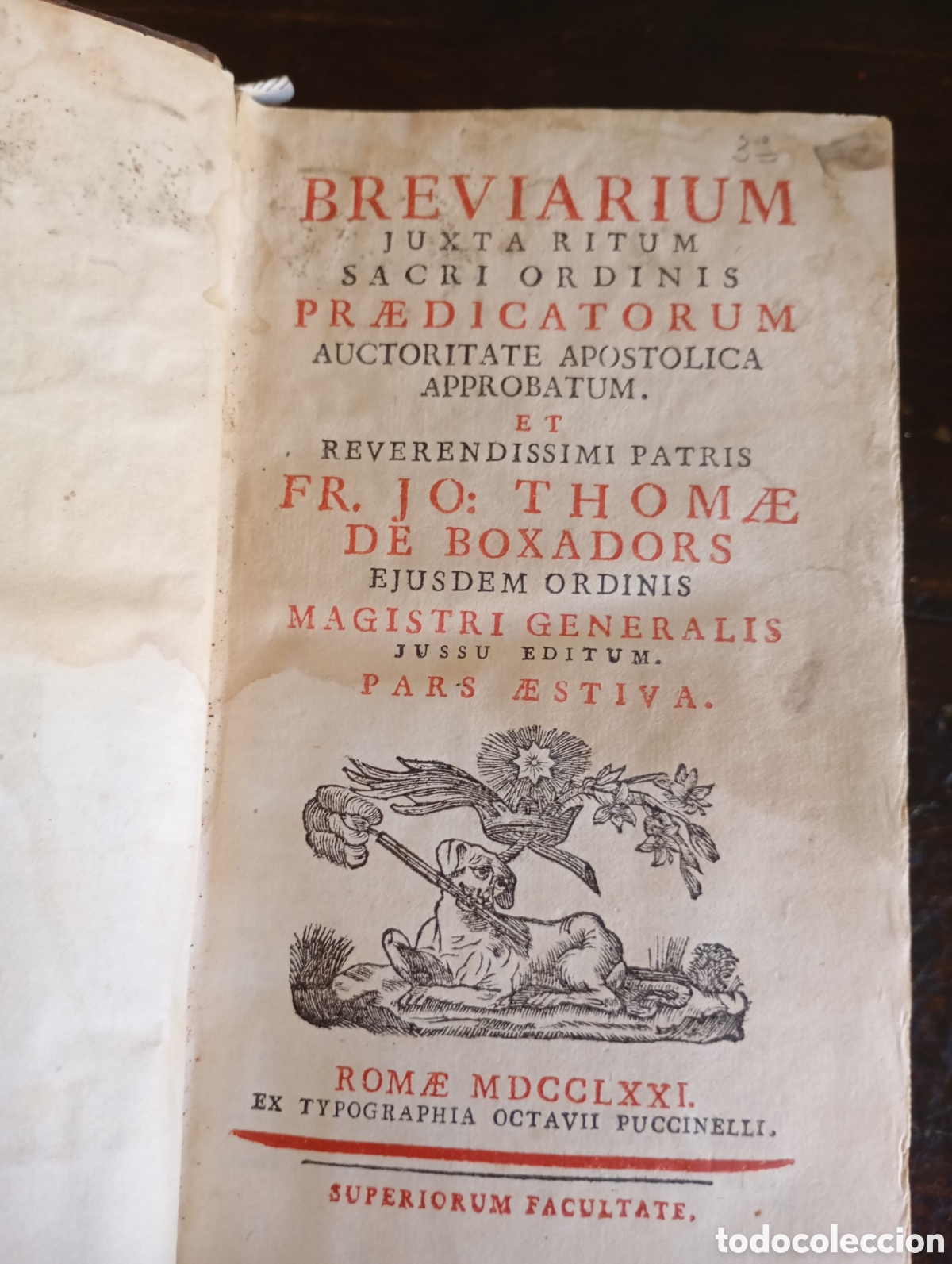 Libros antiguos: Antiguo libro religioso Breviarium - Foto 1