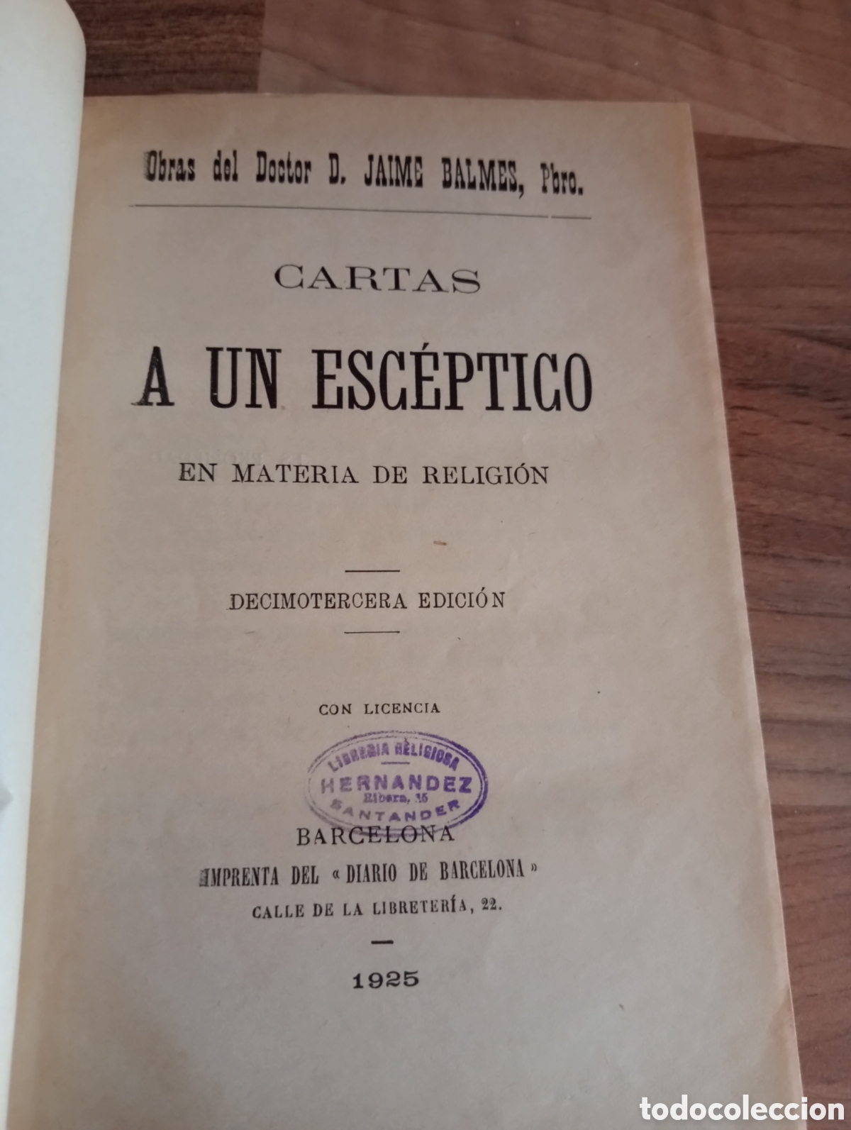 Libros antiguos: Cartas a un esc&eacute;ptico 1925 - Foto 2