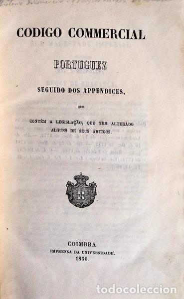 Libros antiguos: CODIGO COMMERCIAL PORTUGUEZ. [1856] - Foto 1