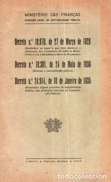 Libri antichi: DECRETOS. MINIST&Eacute;RIO DAS FINAN&Ccedil;AS. 1929-1935.