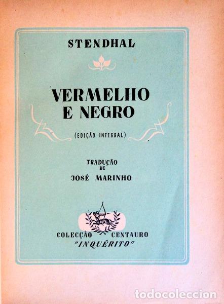 Libros antiguos: STENDHAL. (Henri-Marie Beyle) - VERMELHO E NEGRO. - Foto 2