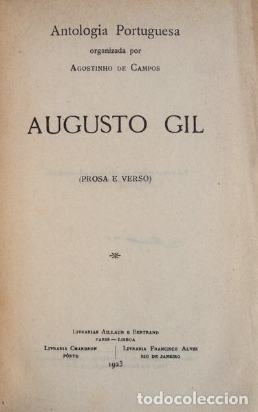 Libros antiguos: GIL. (Augusto) - PROSA E VERSO. - Foto 2
