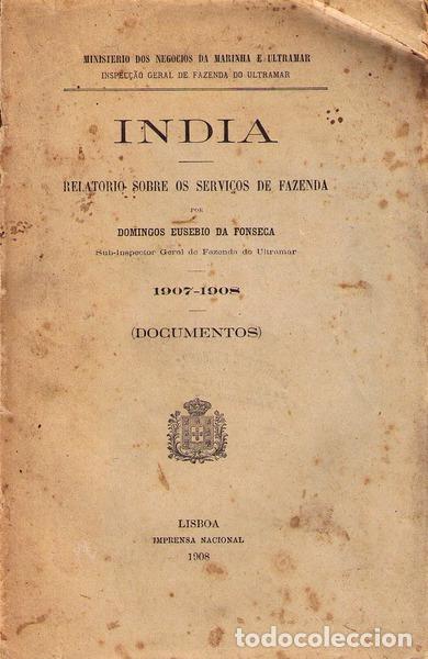 Libros antiguos: FONSECA. (Domingos Eus&eacute;bio da) - INDIA. - Foto 1