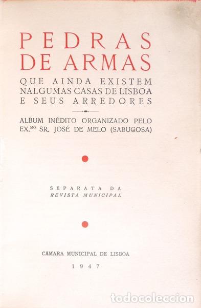 Libros antiguos: MELO. (Jos&eacute; de) - PEDRAS DE ARMAS. - Foto 1