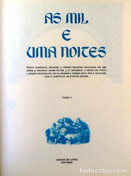 Libros antiguos: MIL (AS) E UMA NOITES. [6 VOLS.] - Foto 1