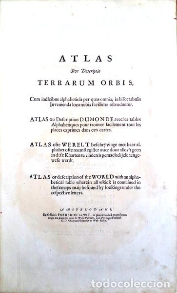 Libros antiguos: DE WITT. (Frederick) - ATLAS - Foto 1