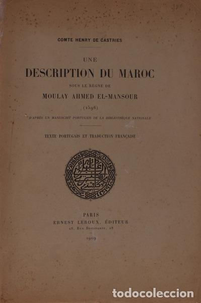 Libros antiguos: CASTRIES. (Comte Henry de) - UNE DESCRIPTION DU MAROC. - Foto 1