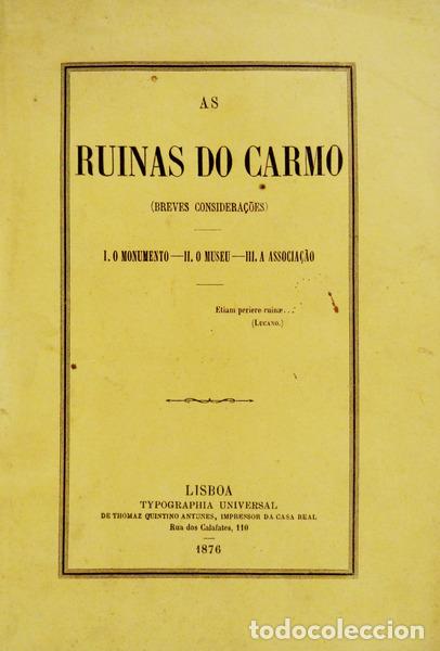 Libros antiguos: RUINAS (AS) DO CARMO. - Foto 1