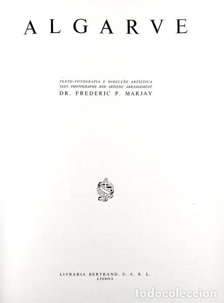 Libros antiguos: MARJAY. (Frederic P.) - ALGARVE. - Foto 2