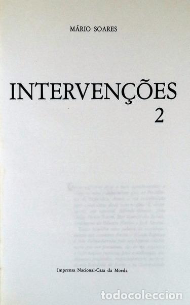 Libros antiguos: SOARES. (M&aacute;rio) - INTERVEN&Ccedil;&Otilde;ES 2. - Foto 2
