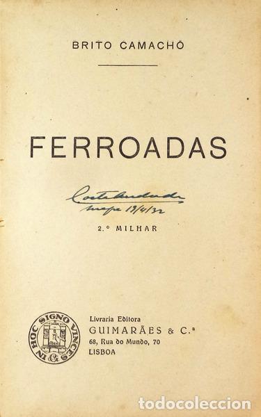 Libros antiguos: BRITO CAMACHO. (Manuel de) - FERROADAS. - Foto 2