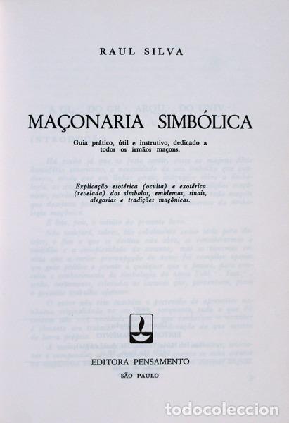 Libros antiguos: SILVA. (Raul) - MA&Ccedil;ONARIA SIMB&Oacute;LICA. - Foto 2