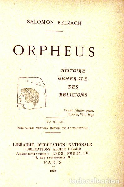 Libros antiguos: REINACH. (Salomon) - ORPHEUS. - Foto 1
