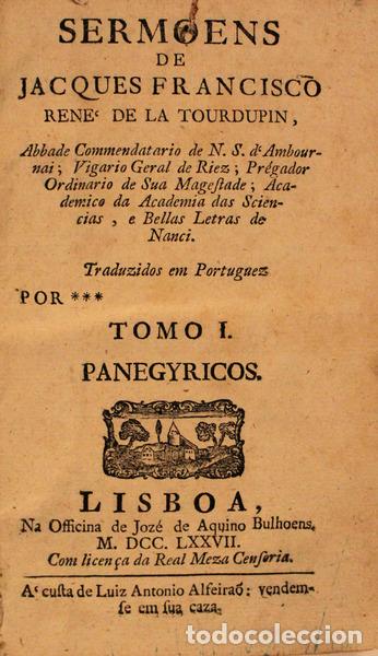 Libros antiguos: REN&Eacute; DE LA TOUR DU PIN. (Jacques Fran&ccedil;ois) - SERMOENS DE JACQUES FRANCISCO REN&Eacute; DE LA TOURDUPIN,