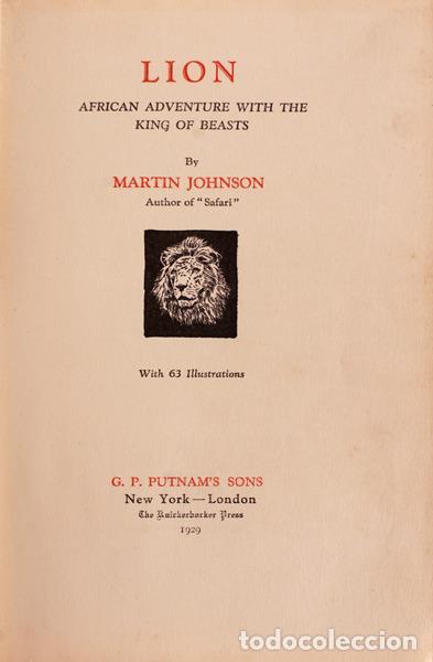 Libros antiguos: JOHNSON. (Martin) - LION. - Foto 2