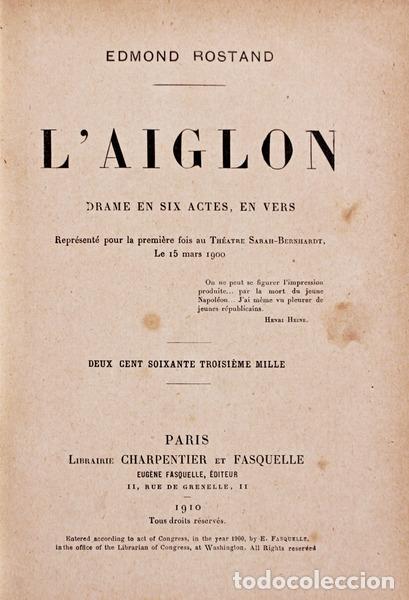 Libros antiguos: ROSTAND. (Edmond) - L&#39;AIGLON. - Foto 1