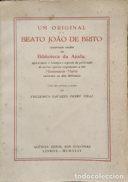 Libros antiguos: BRITO. (Beato Jo&atilde;o de) - UM ORIGINAL DO BEATO JO&Atilde;O DE BRITO. - Foto 1