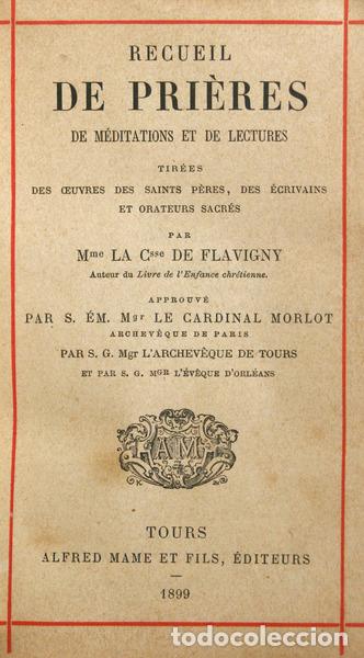 Old books: FLAVIGNY. (Comtesse de) - RECUEIL DE PRI&Egrave;RES DE M&Eacute;DITATIONS ET DE LECTURES.