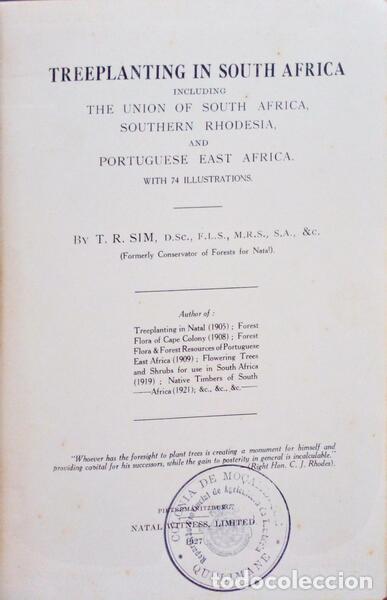 Libros antiguos: SIM. (T. R.) - TREEPLANTING IN SOUTH AFRICA.
