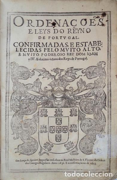 Antiquarische B&uuml;cher: ORDENA&Ccedil;&Otilde;ES, E LEYS DO REYNO DE PORTVGAL.