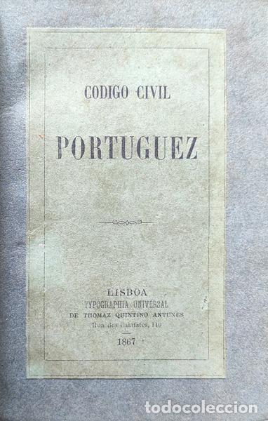 Libros antiguos: CODIGO CIVIL PORTUGUEZ. [SEABRA] - Foto 1