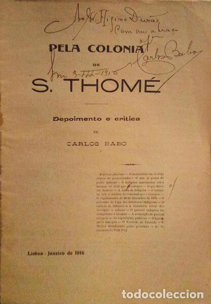 Antiquarische B&uuml;cher: BABO. (Carlos) - PELA COLONIA DE S. THOM&Eacute;, DEPOIMENTO E CRITICA.
