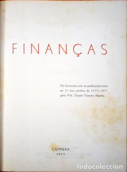Libros antiguos: TEIXEIRA RIBEIRO. - FINAN&Ccedil;AS. - Foto 1