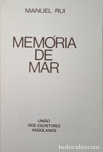 Libros antiguos: MANUEL RUI. - MEM&Oacute;RIA DE MAR. - Foto 2