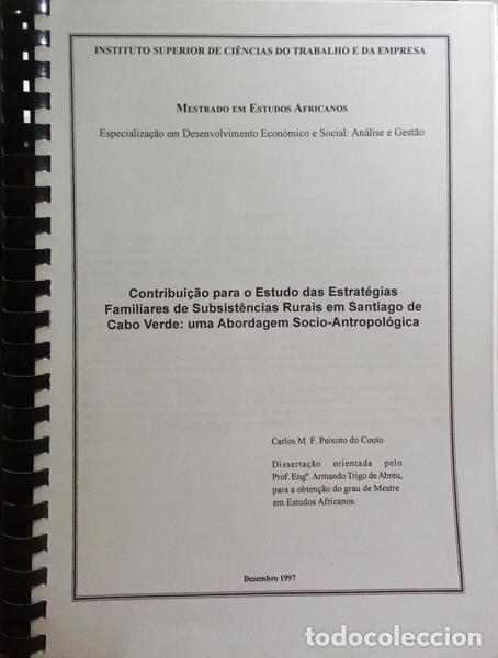 Antiquarische B&uuml;cher: PEIXOTO DO COUTO. (Carlos M. F.) - CONTRIBUI&Ccedil;&Atilde;O PARA O ESTUDO DAS ESTRAT&Eacute;GIAS FAMILIARES DE SUBSIST&Ecirc;