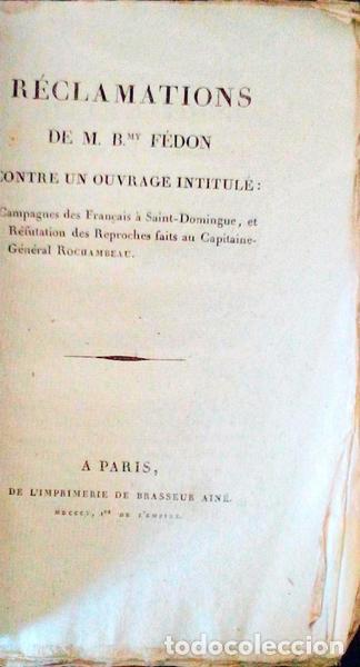 Libros antiguos: F&Eacute;DON. (M. Barth&eacute;lemy) - R&Eacute;CLAMATIONS DE M. Bmy. F&Eacute;DON CONTRE UN OUVRAGE INTITUL&Eacute;: