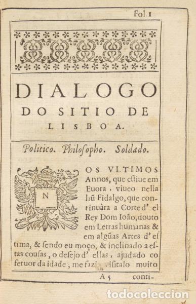 Libros antiguos: MENDES DE VASCONCELOS. (Lu&iacute;s) - DO SITIO DE LISBOA. - Foto 2