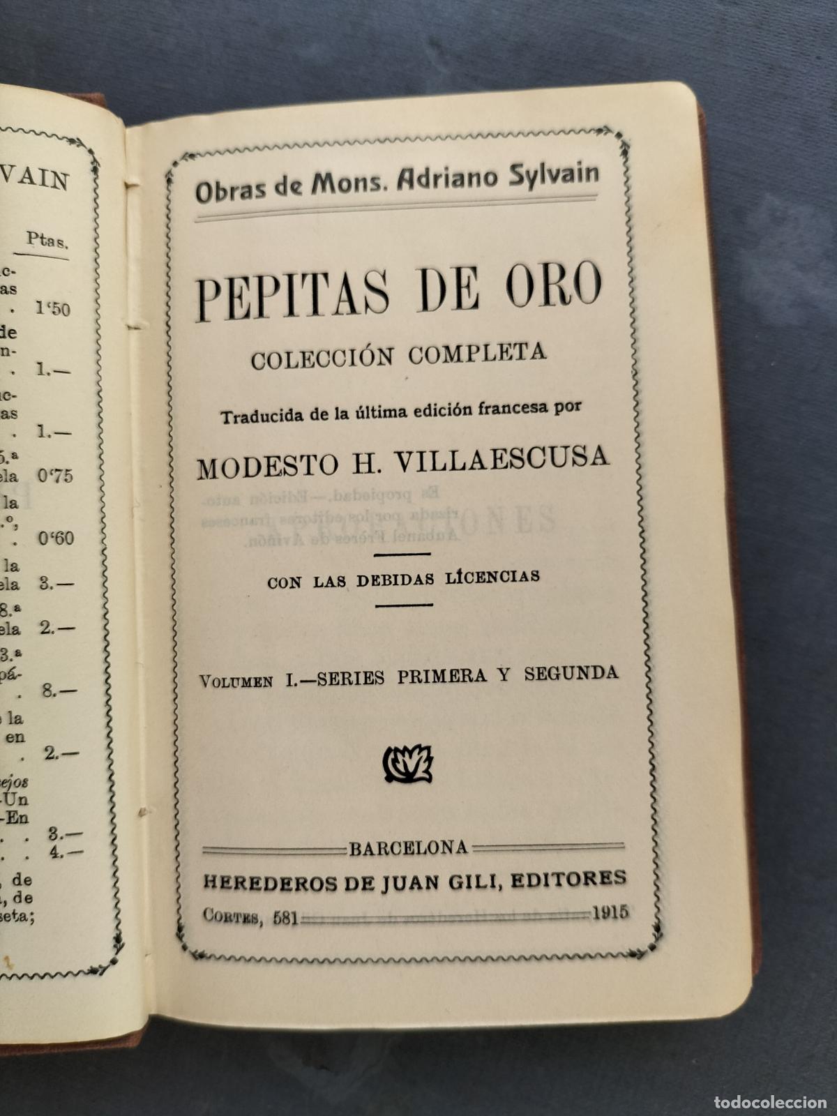 Libros antiguos: PEPITAS DE ORO - ADRIANO SYLVAIN 1909 - Foto 4
